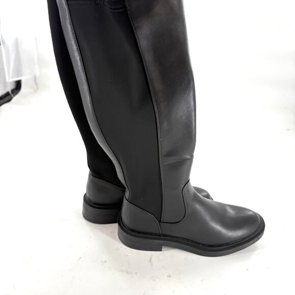 Kenneth Cole Reaction Annabelle Boots 7.5 Black NWOT Riding Knee High Tall Prep - Picture 6 of 10